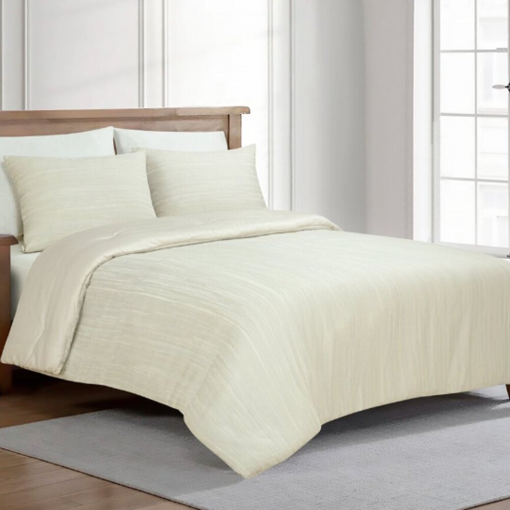 $513! NWT Ann Gish Palais Pearl 3-PC QUEEN Duvet Cover & 2 Pillow Shams SET